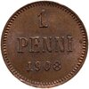 1 пенни (penny) 1908, монета для Финляндии, Аукцион: Monetnik за 1 190 