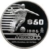 Мексика 50 песо (pesos) 1985 "Чемпионат мира по футболу 1986 - Футболист с мячом", Аукцион: Monetnik за 3 296 
