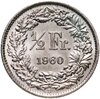 Швейцария 1/2 франка 1960, Аукцион: Monetnik за 395 RUB