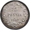 25 пенни 1907 L, монета для Финляндии, Аукцион: Monetnik за 850 