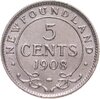 Ньюфаундленд 5 центов (cents) 1908, Аукцион: Monetnik за 1 425 RUB