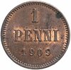 1 пенни (penny) 1909 монета для Финляндии, Аукцион: Monetnik за 259 
