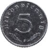 Германия, Третий рейх 5 рейхспфеннигов (reichspfennig) 1943, знак монетного двора: "F" - Штутгарт, Аукцион: Monetnik за 225 RUB