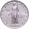 Ватикан 10 лир (lire) 1953, Аукцион: Monetnik за 466 