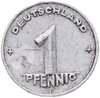 Германия (ГДР) 1 пфенниг (pfennig) 1952 E, отметка монетного двора: "E" - Мульденхюттен, Аукцион: Monetnik за 315 