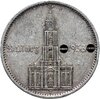 Третий Рейх 5 рейхсмарок (reichsmark) 1934 "F" Гарнизонная церковь в Потсдаме Третий рейх, с датой на реверсе, Аукцион: Monetnik за 2 950 RUB