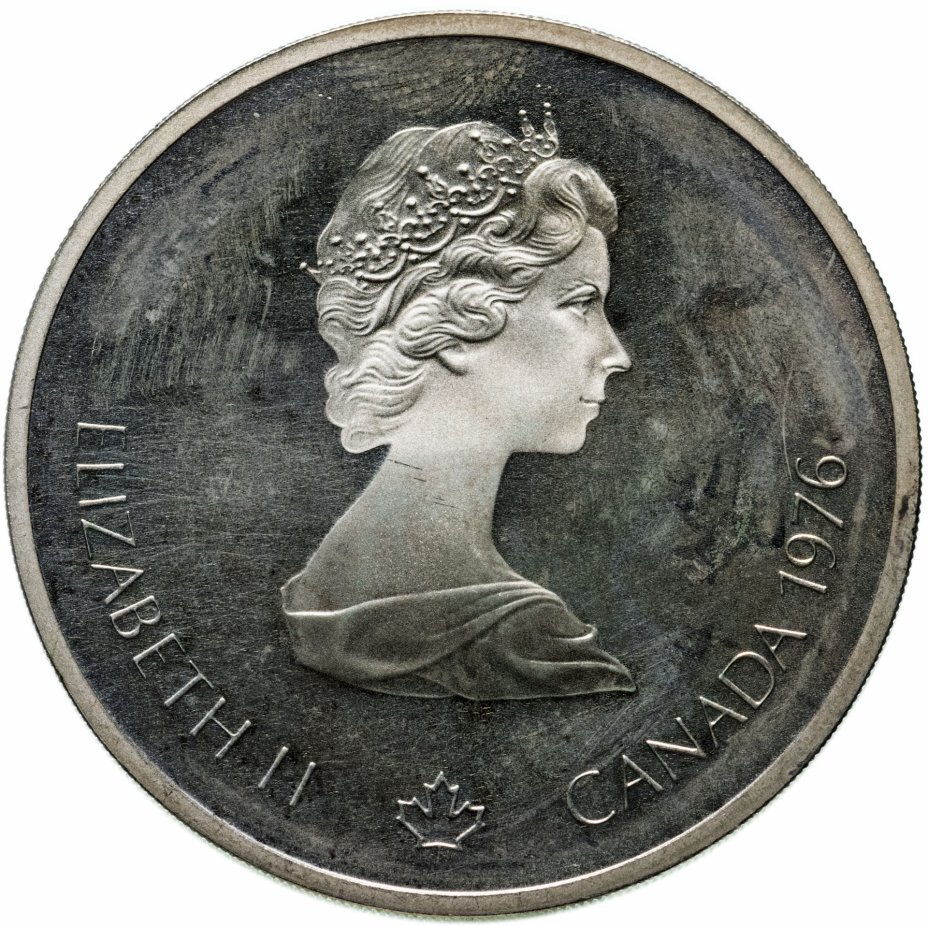 Цена монеты 10 долларов (dollars) 1976 года, футбол Канада 