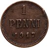 1 пенни (penni) 1917, монета для Финляндии, Аукцион: Monetnik за 520 