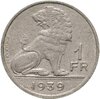 Бельгия 1 франк 1939 французская версия (Belgique - België), Аукцион: Monetnik за 275 RUB