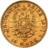 Германская империя (Баден) 10 марок (mark) 1881, Аукцион: Monetnik за 35 998 RUB