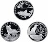 Набор из 3х монет 1 рубль 2005 СПМД Proof "Красная книга - сиг, пыжик, волк", Аукцион: Monetnik за 27 990 