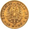 Германская империя (Вюртемберг) 10 марок (mark) 1878, Аукцион: Monetnik за 33 111 RUB