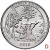 США 1/4 доллара (25 центов, квотер) 2018 D — "Национальные озёрные побережья живописных камней" (41-й парк), Аукцион: Monetnik за 165 