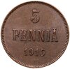 5 пенни (pennia) 1915 монета для Финляндии, Аукцион: Monetnik за 790 