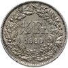Швейцария 1/2 франка (franc) 1960, Аукцион: Monetnik за 450 RUB