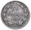 50 пенни 1890 L, монета для Финляндии, Аукцион: Monetnik за 479 