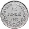 25 пенни 1907 L, монета для Финляндии, Аукцион: Monetnik за 586 RUB