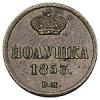 Полушка 1853 года,
 ВМ, Аукцион: Numismat.Ru за 65 000 RUB